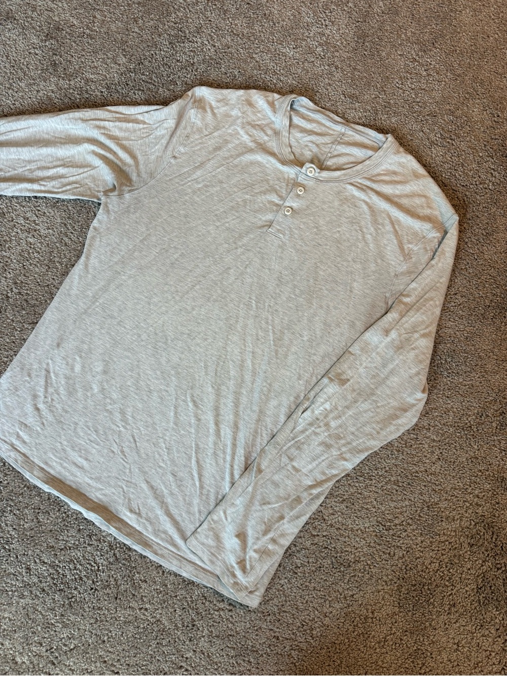 lululemon Men's Long-Sleeve Henley - Light Gray